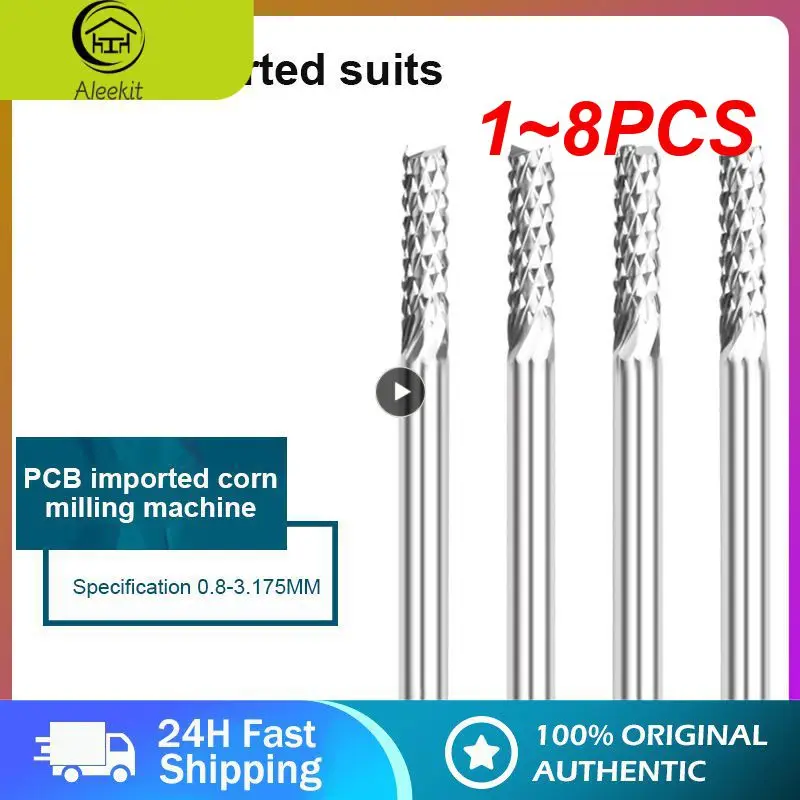 

1~8PCS End Mills 3.175mm Shank Single Flute Spiral Router Bits For Cut Wood/Plastic 1 Flute CNC Milling Cutter Engraving Milling
