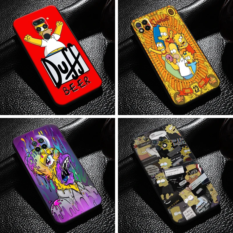 

Cute Homer S-Simpsons Family For Xiaomi Redmi Note 9T 9 Pro 5G Phone Case Soft Carcasa Black Liquid Silicon Silicone Cover