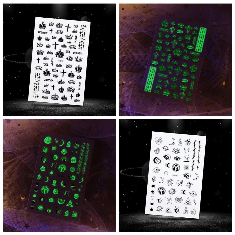 Светящиеся наклейки для ногтей VeeCharm элегантный дизайн женщин самоклеящиеся