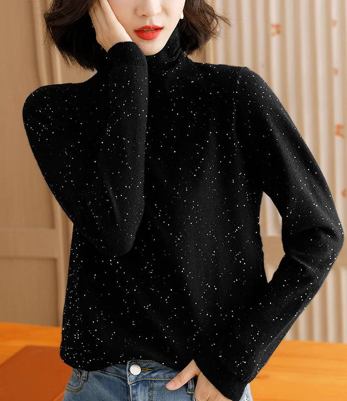 

Sweater For Autumn Winter Jumper Korean Ladies 2020 Long Sleeve Women Turtleneck GRAY22