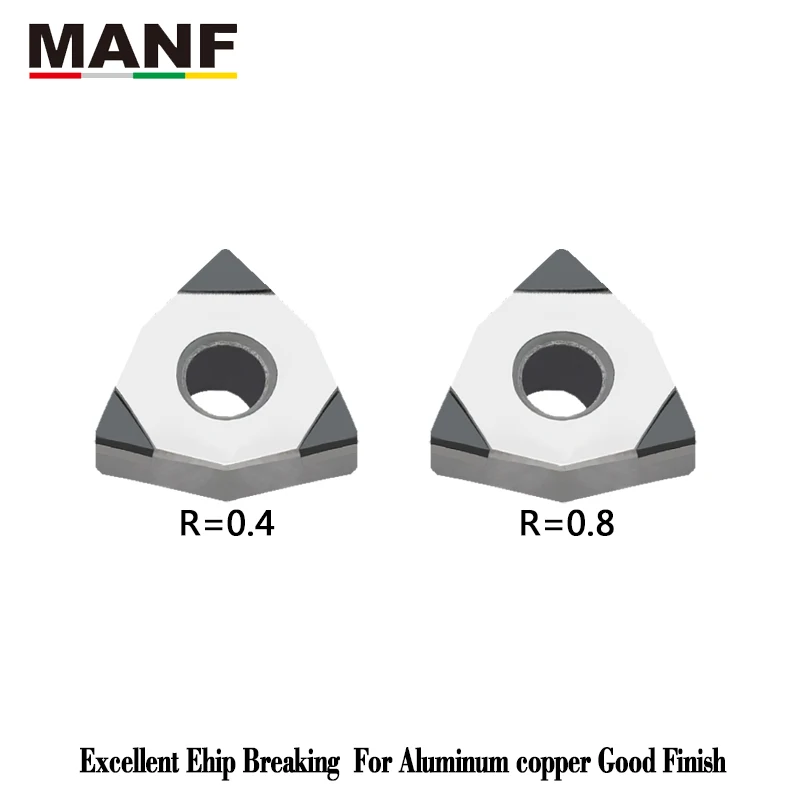 MANF WNMG 080408 PCD нож алмазный инструмент хорошая отделка алюминий цветной стержень