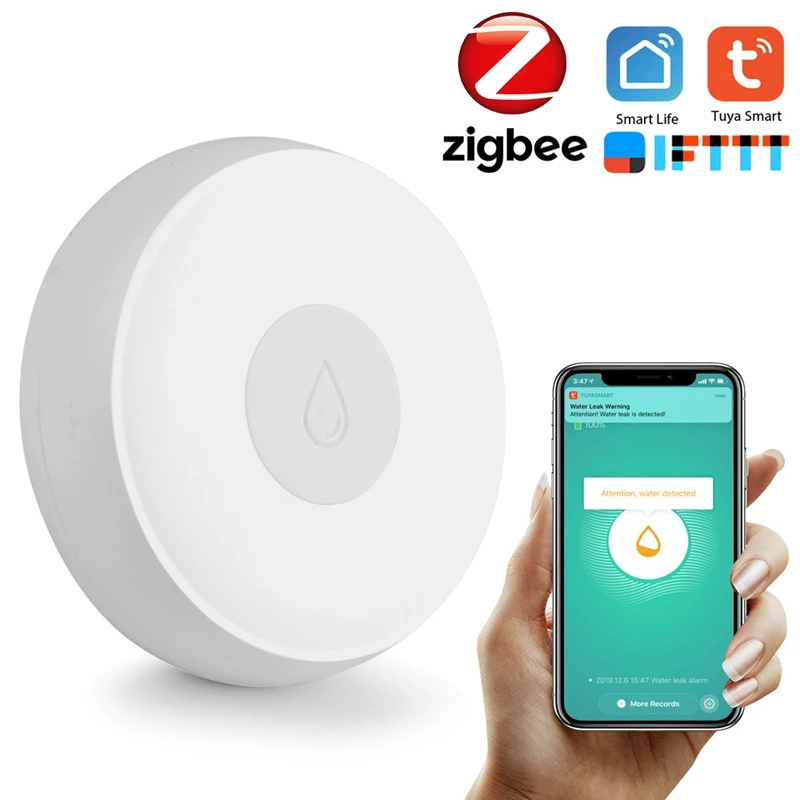 

3X Zigbee Smart Home Water Leak Sensor Wireless Flooding Detector Water Leakage Detection Alert Water Level Overflow