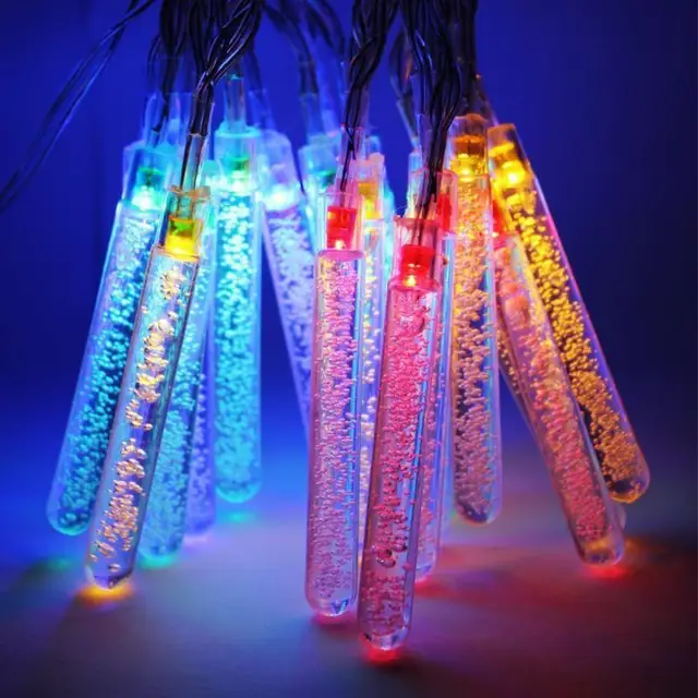 20 Tubes Meteor Shower Rain LED Solar String Light Outdoor Waterproof Fairy Light Street Party Garland Christmas Tree Decoration 4