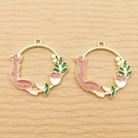 10pcs 29x31mm enamel squirrel charm for jewelry making fashion earring pendant necklace bracelet accessories diy craft supplies