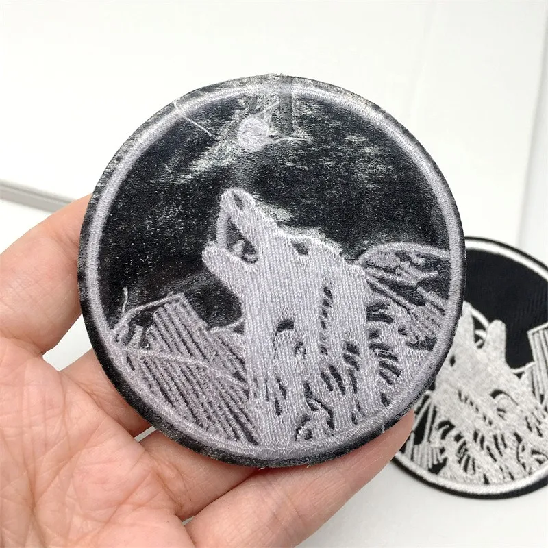 2 шт./партия нашивки с вышивкой волк