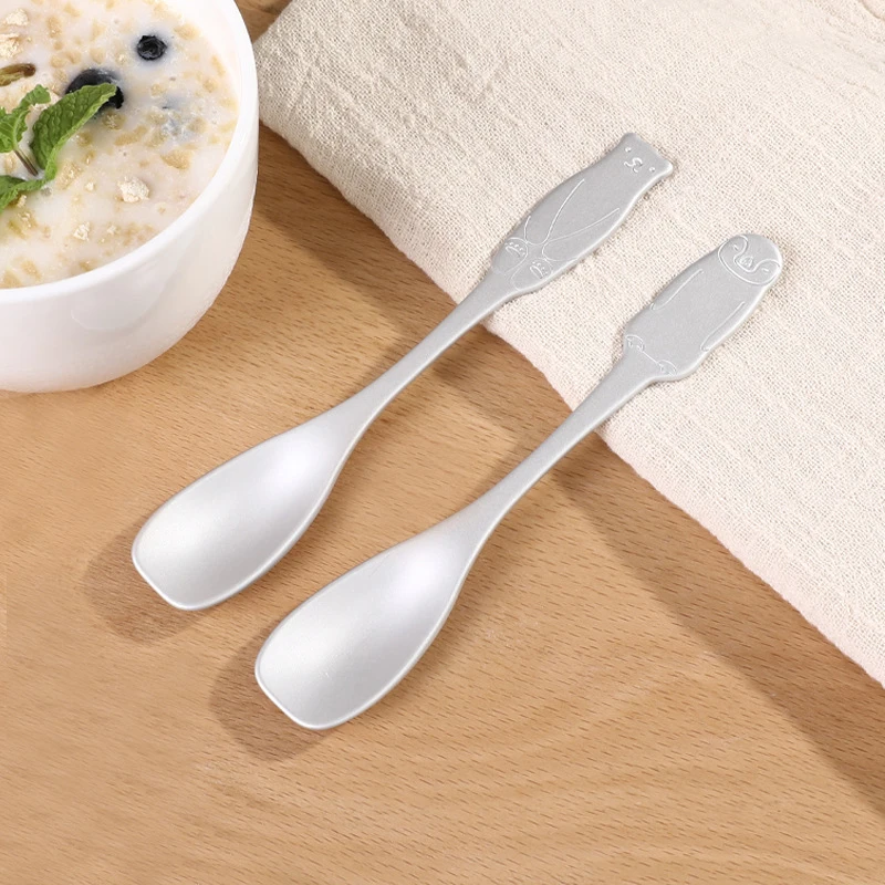Японская Самотонущаяся Серебряная Десертная Ложка Алюминиевая Креативная Милая