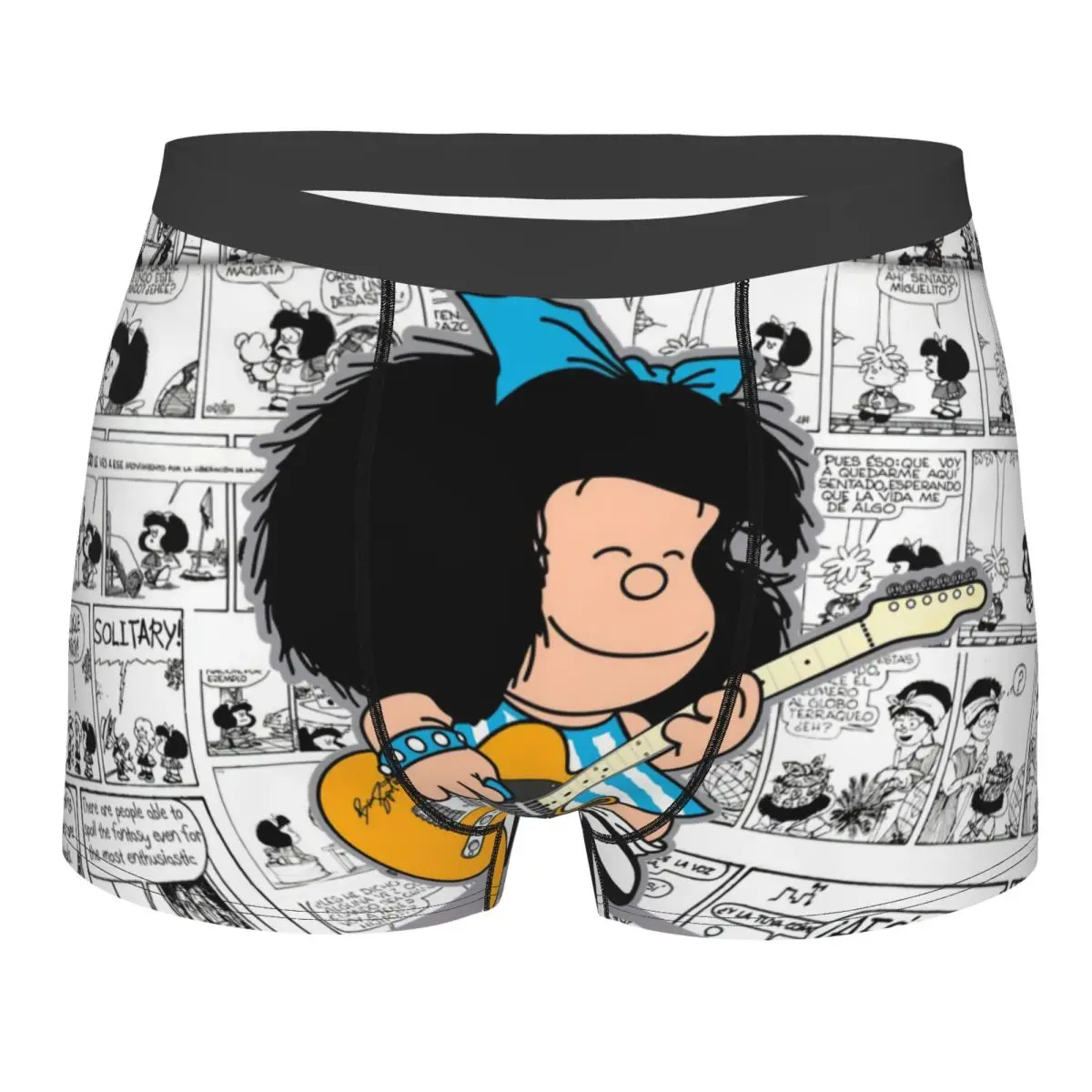 Custom Mafalda Quino Cartoon World Boxers Shorts Men Funny Anime Manga Briefs Underwear Underpants