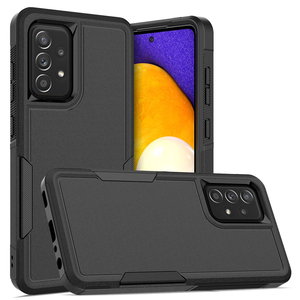 Гибридный армированный чехол для Samsung Galaxy A52 телефона 2 в 1 из ТПУ/ПК двухслойный