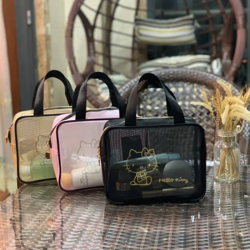 

Мультяшные аксессуары Sanrios Hello Kitty Kawaii Милая прозрачная косметичка большая емкость сумка для мытья сумка для мам сумка для хранения подарок