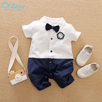 orzbow stylish baby boy body suit graceful faux two shortlong sleeve jumpsuit for baby shower