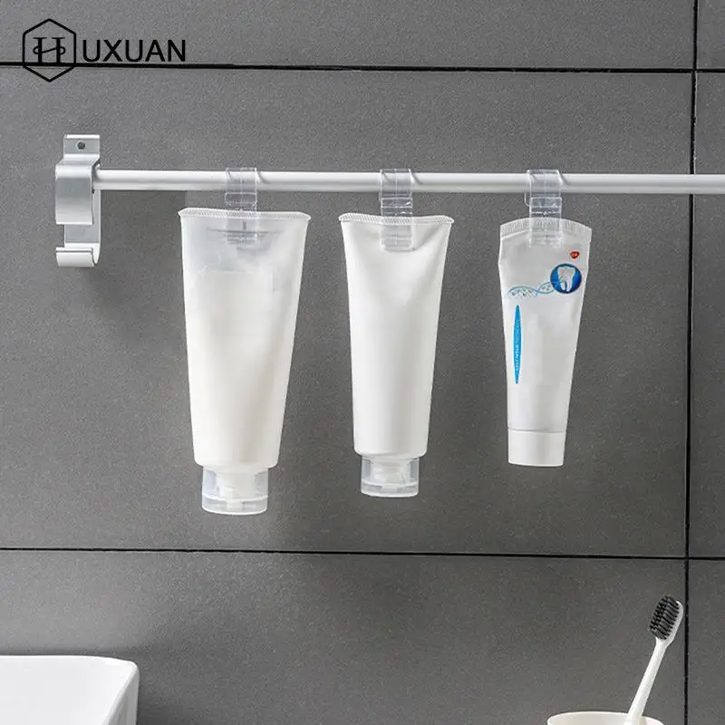 

4pcs Transparent Ring-shaped Facial Cleanser Storage Hook Clip Towel Rag Clip Home Organization Pegs Kitchen Bathroom Organizer