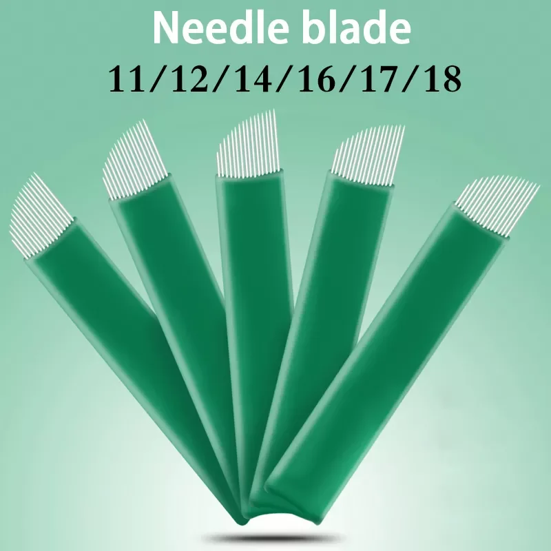 

11 12 14 16 17 18 Flex Blades 0.20mm Green Microblading Needles for Tattoo Lamina Tebori Permanent Makeup Agulhas Needles