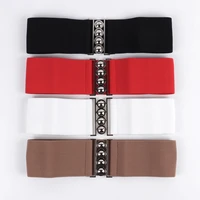 elastic wide corset belt for women luxury brand metal buckle waist strap female designer dress skirt coat decorative girdle