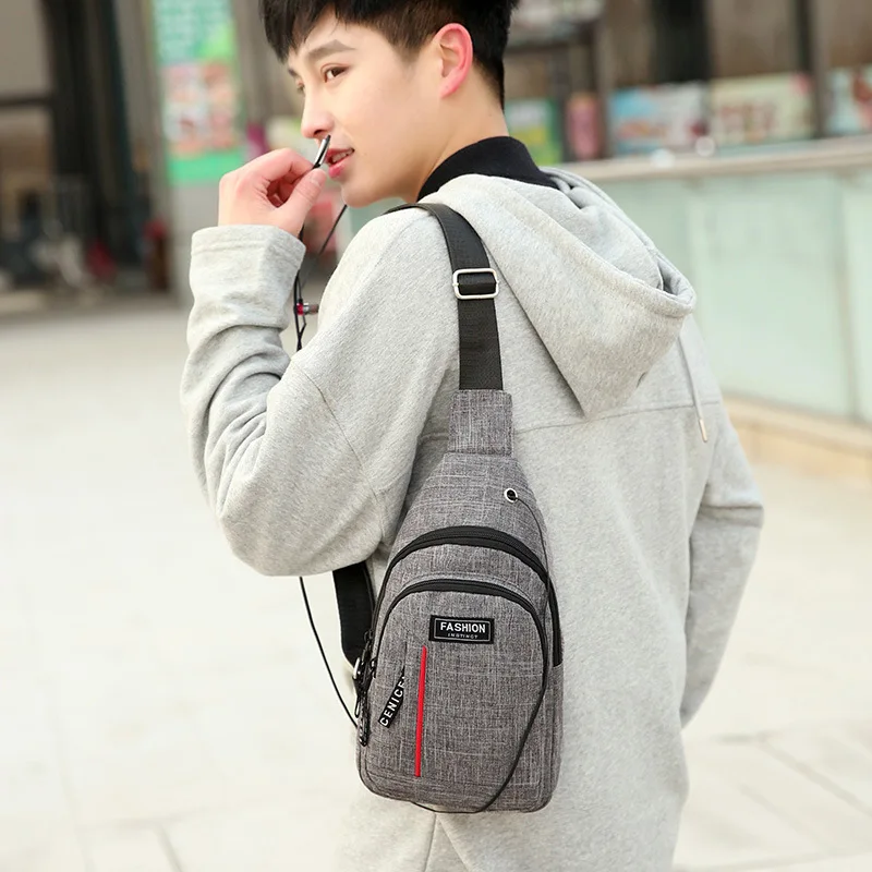 Trendy Fashion Men's Chest Bag Casual Shoulder Bag Outdoor Mountaineering Crossbody Bag For Male Multifunction Sling Bag