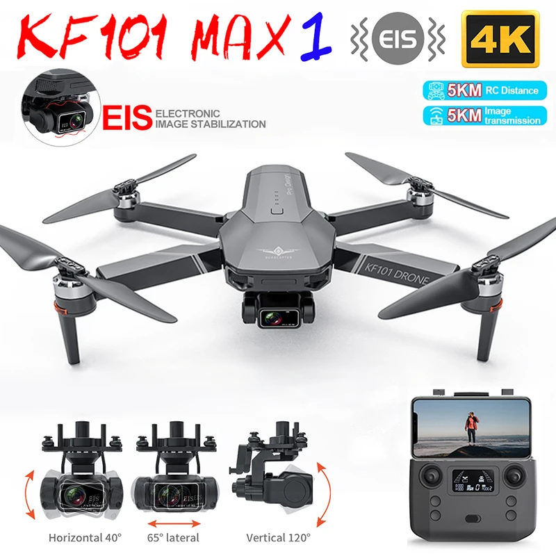 VISUO-Dron K1 PRO KF101 MAX1, cuadricóptero plegable sin escobillas, 5KM, 5G, 4K EIS, cámara de 3 ejes, cardán, GPS, Wifi, FPV, actualizado