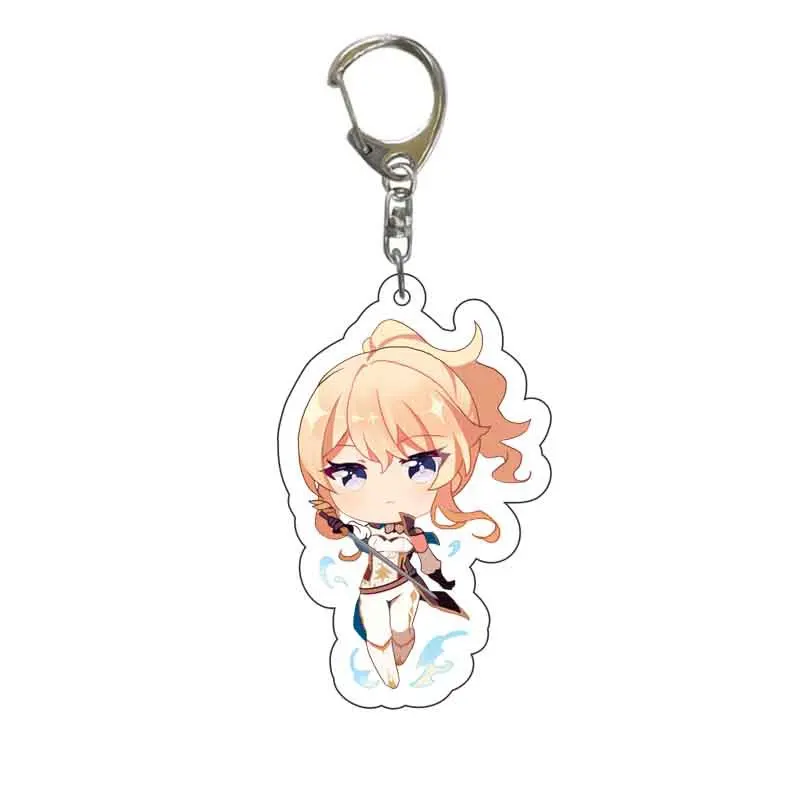 

Genshin Impact Zhongli Diluc Keychain Cosplay Cute Game Character Venti Paimon Tartaglia Mona Acrylic Key Chain Pendant Keyring