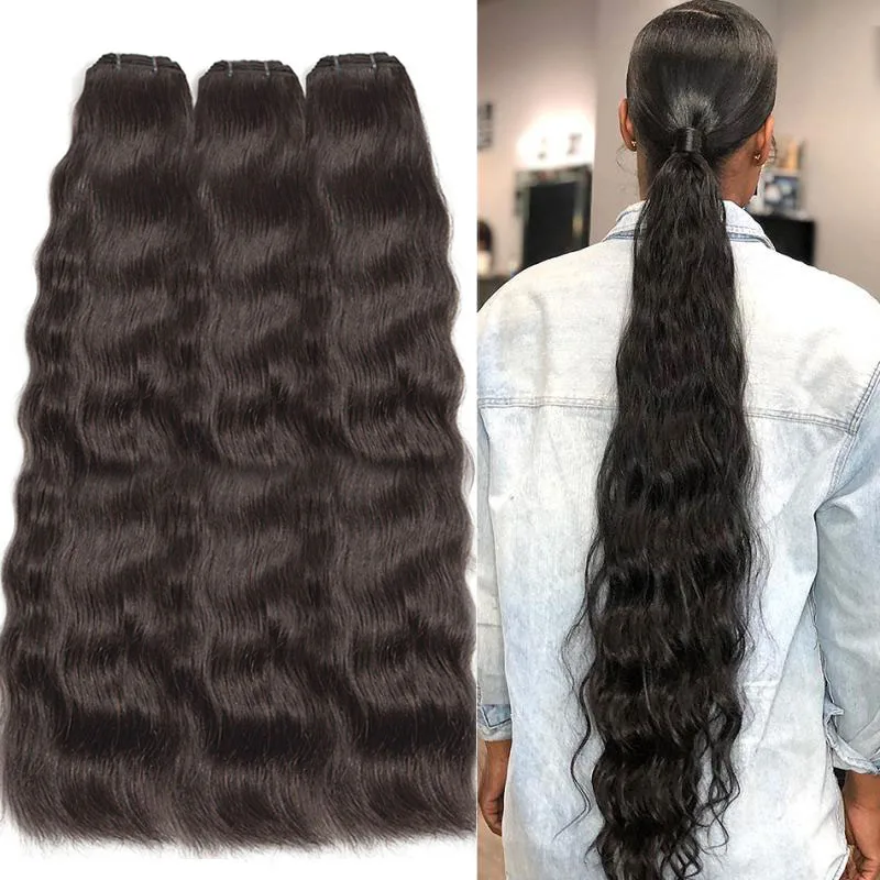 

30 40 Inch Raw Indian Virgin Hair Weave Bundles 1 3 4 Deal Remy Hair Natural Straight Water Double Drawn Weft Wholesale Human