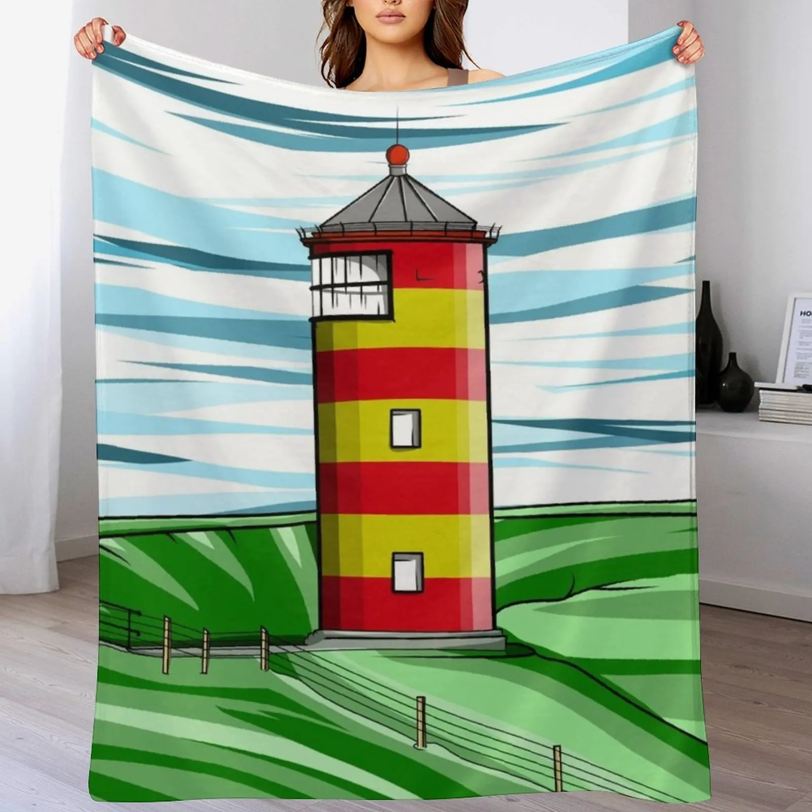Pilsum Lighthouse Pilsumer Leuchtturm Германия Пледы и мягкие плед для кровати