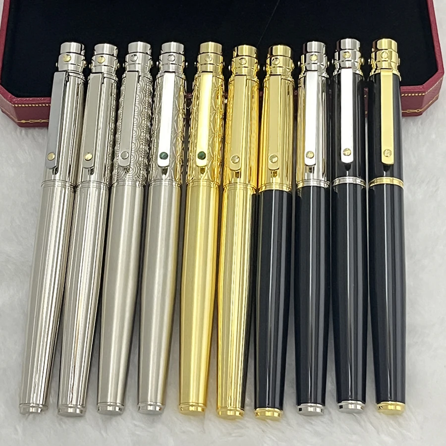 YAMALANG High Quality Luxury Silver Guilloche Barrel Roller Ball Pen Writing Smooth office school supplies