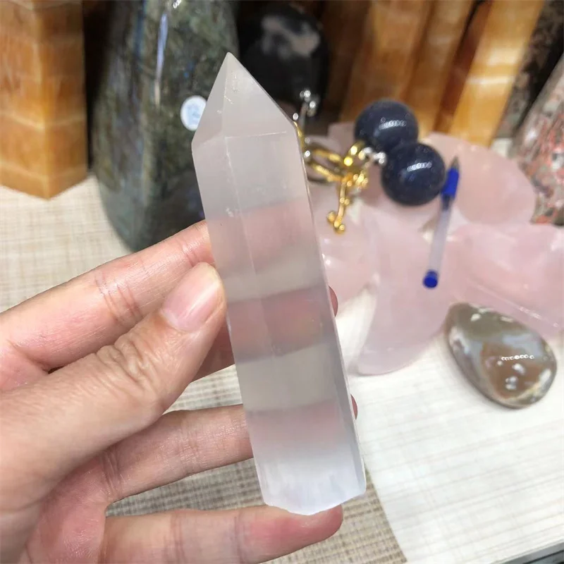 

Quartz Crystal Gemstones Selenite Wand Point Tower Natural Polished Stones Healing Reiki Gems Home Decoration