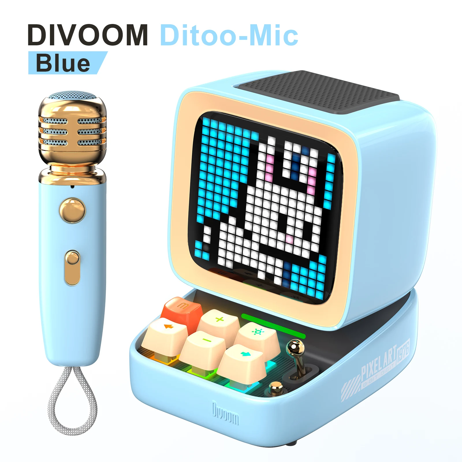 Divoom Ditoo Mic Pixel Art BT Динамик с беспроводным микрофоном для караоке ПК 5.0 TF Card Ретро