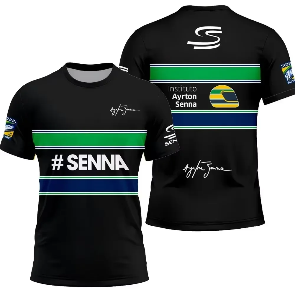 Фото Футболка Ayrton Senna 12 для любителей автоспорта, летняя, с коротким рукавом, унисекс, для мужчин, женщин и детей, новинка 2025 года №2