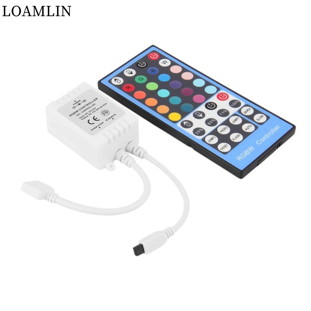 

RGBW LED Light With 40-Key Remote Control, 40-Key Infrared Remote Control 5050 RGB White Light DC12-24V Input For 5050 LED Strip