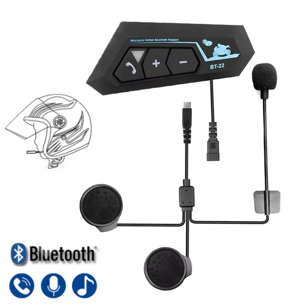 

Bluetooth 5,0 гарнитура для мотоциклетного шлема, Беспроводные стереонаушники для режима «свободные руки», наушники для мотоциклетного шлема, Mp3 ...