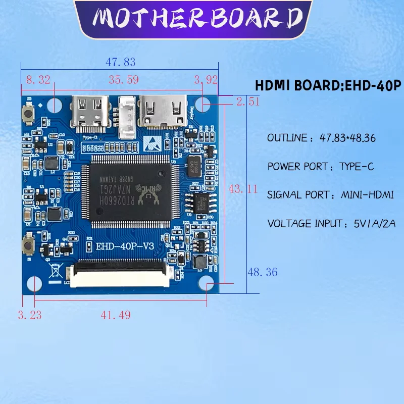IHANFO-5INCH HD 480*800 Interfejs type-c IPS