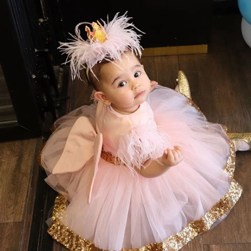 

Princess Girls Pageant Dresses 2023 Toddler Tiered Organza Long Birthday Dress Kids Flower Girl Dress