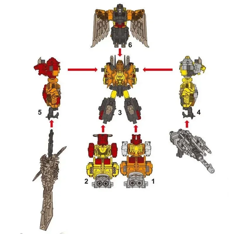 Фото Коллекционная фигурка-трансформер 6 в 1: KO Predaking Defensor Bruticus Devastator, игрушка для детей, подарок №3