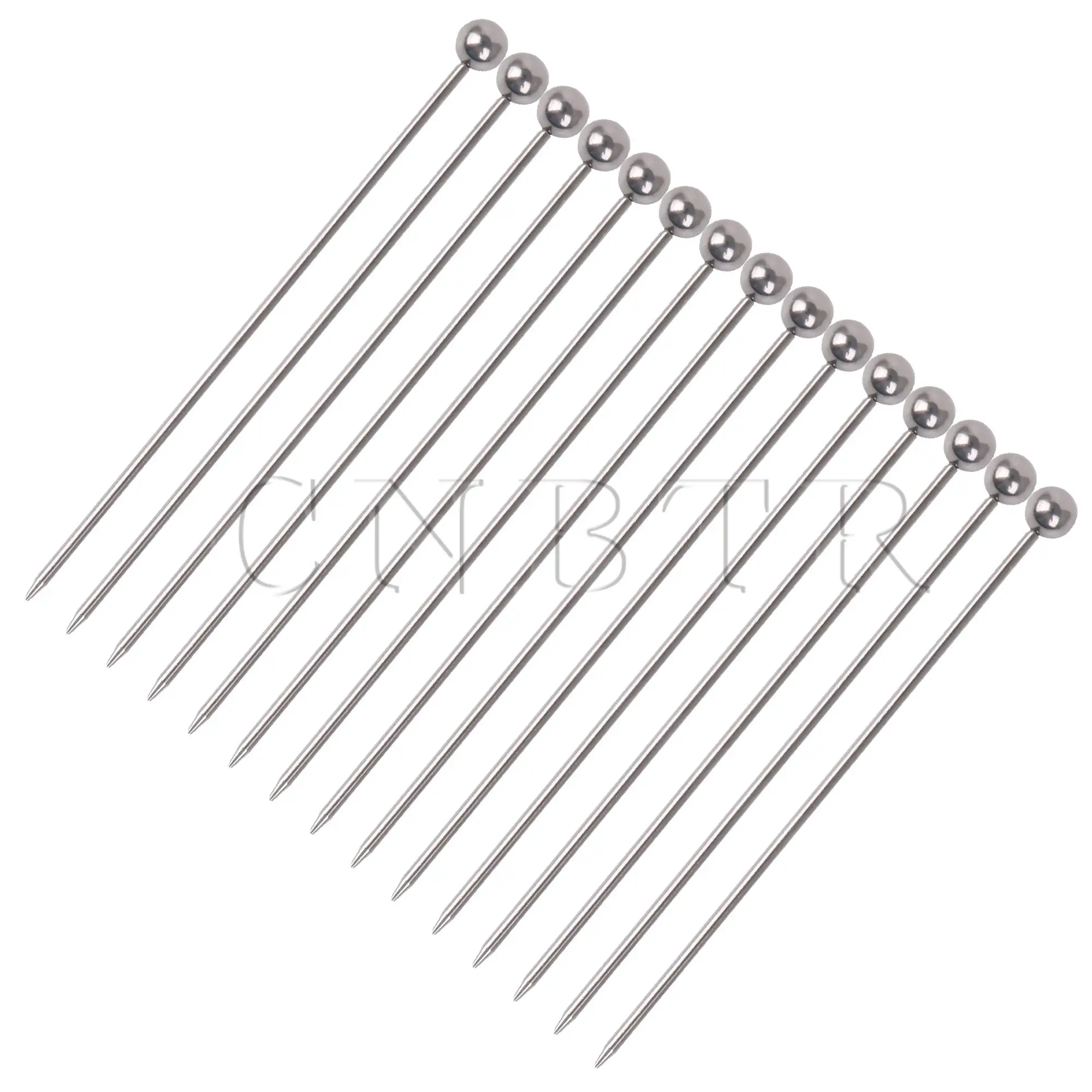

CNBTR 15Pieces Silver Metal Fruit Sticks Toothpicks for Appetizers Sandwich 4.33"