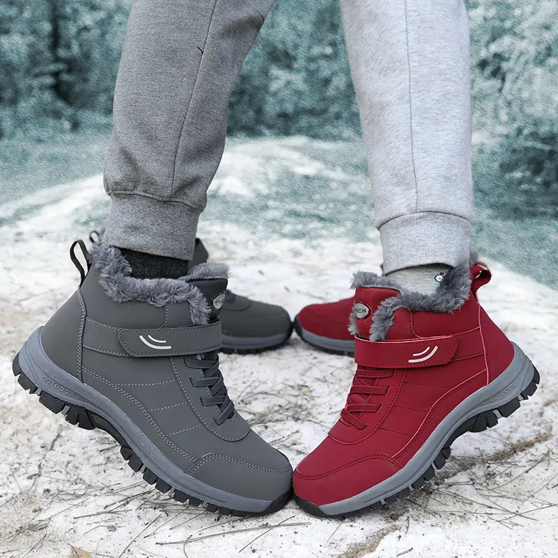 Men Women Boots Winter Waterproof Plush Snow Boots Men Non-silp Hiking Shoes Outdoor Walking Warm Shoes for Women Winter Boots