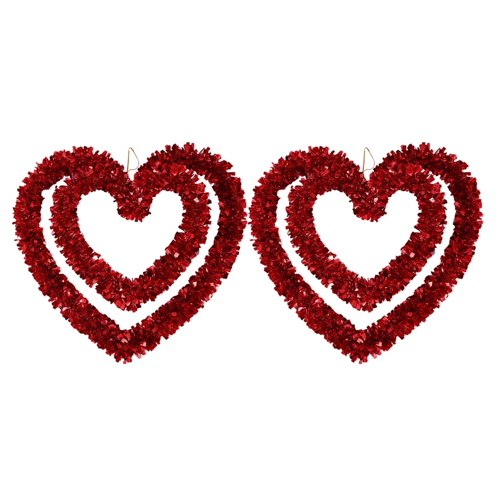 

2Pcs Valentine's Day Wedding Heart Shaped Garland Marriage Room Scene Layout