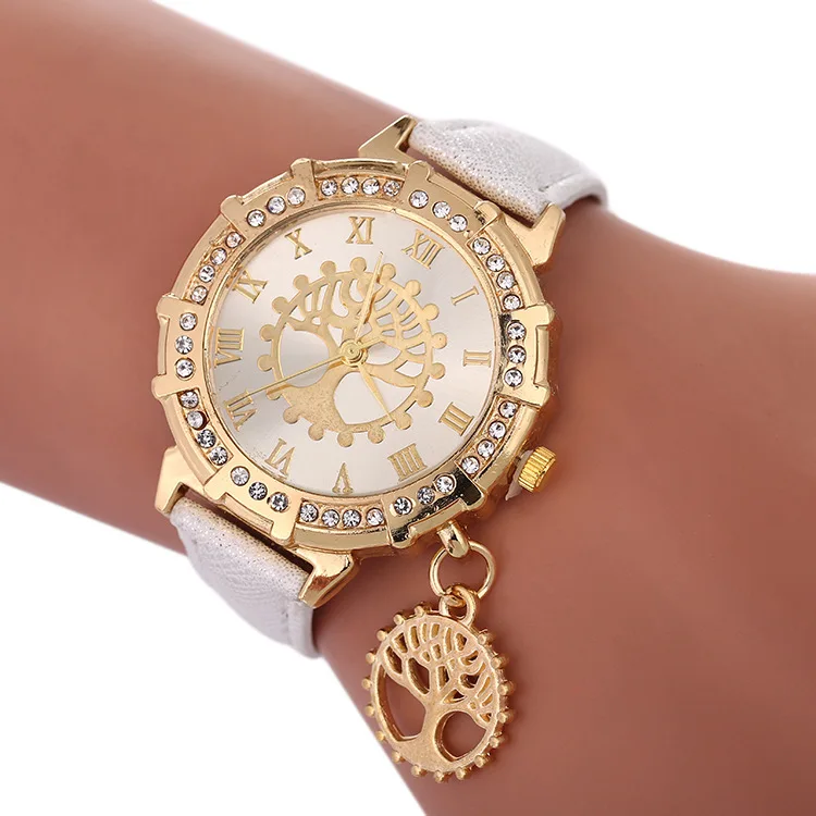 

Fashion Women Bracelet Watch Tree of Life Watches for Women Casual Leather Band Ladies Quartz Watch Bracelet Montre Femme