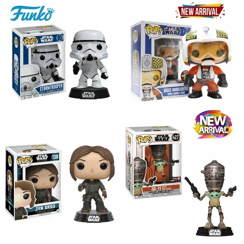 FUNKO POP Star Wars IG-11 с ребенком 427 BIGGS DARKLIGHTER 24 STOMTROOPER 05 JYN ERSO 138 ANDOR 139 Виниловая фигурка из
