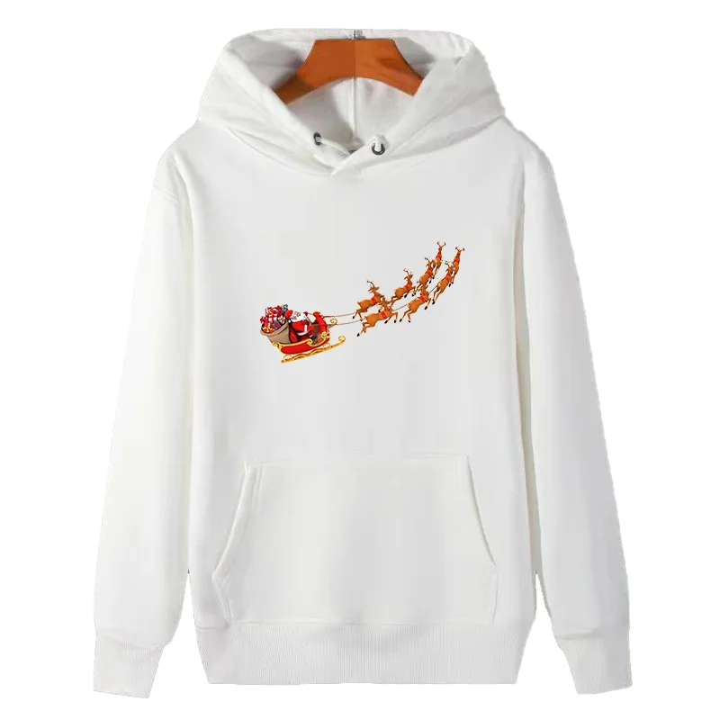 Images Of Santa And Reindeer Flying graphic Hooded sweatshirts thick sweater hoodie essentials hoodie Women hooded sweater