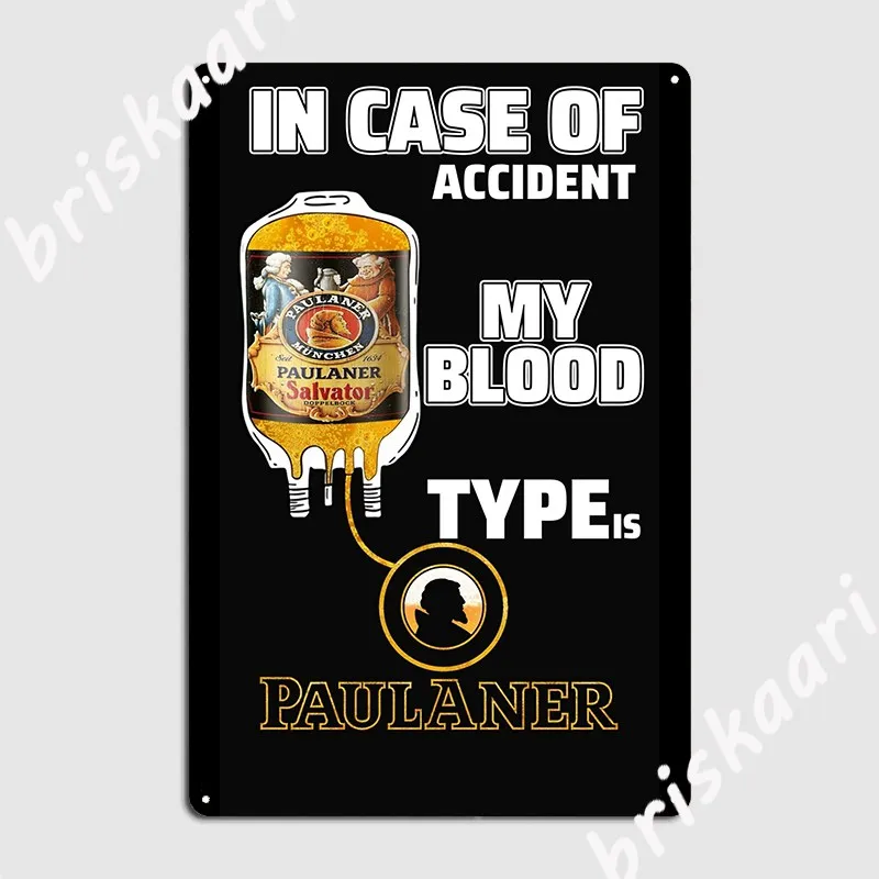 В чехле несчастного случая мой тип крови-пауланер, спасатель, металлический налет, плакат, Настенная пещера, таблички, настенные плакаты