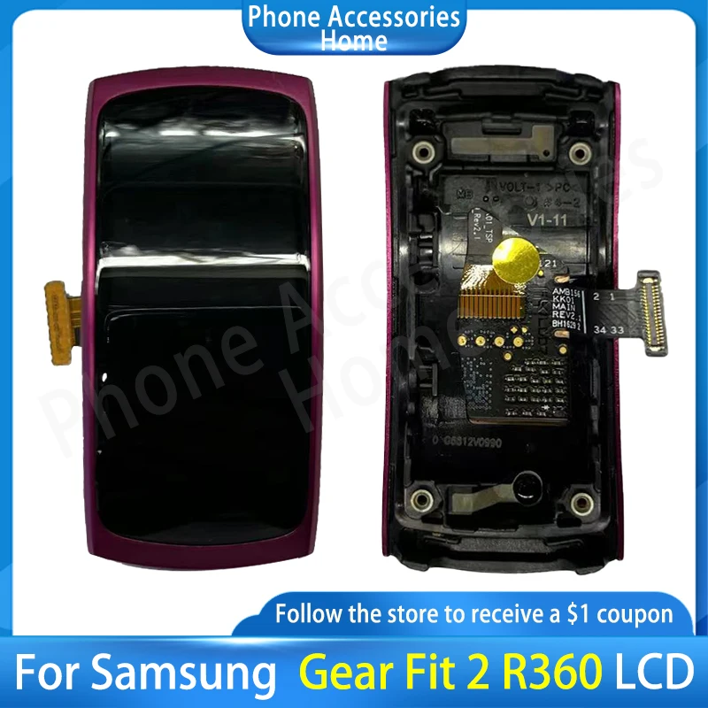 

Оригинальный экран для Samsung Gear Fit 2 SM-R360 R360 GH97-19001, ЖК-дисплей, сенсорный экран, дигитайзер в сборе с рамкой
