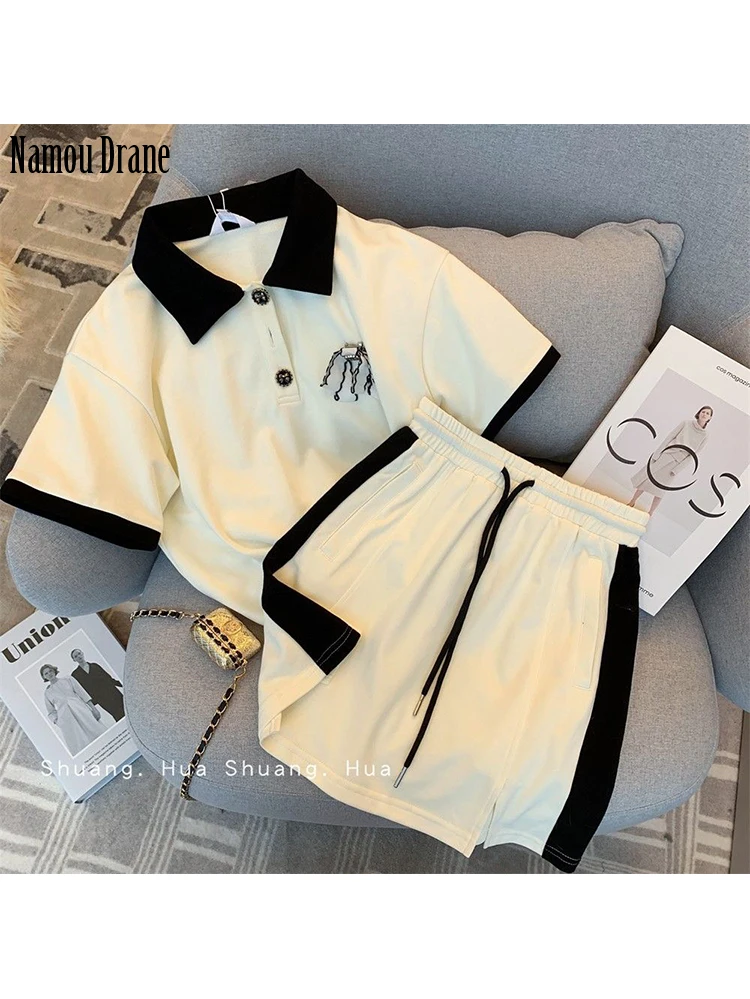 

Senior Sense Niche Leisure Fashion Suit Women's Summer 2023 New Foreign Style Age-reducing Short-sleeved Shorts Two-piece Set