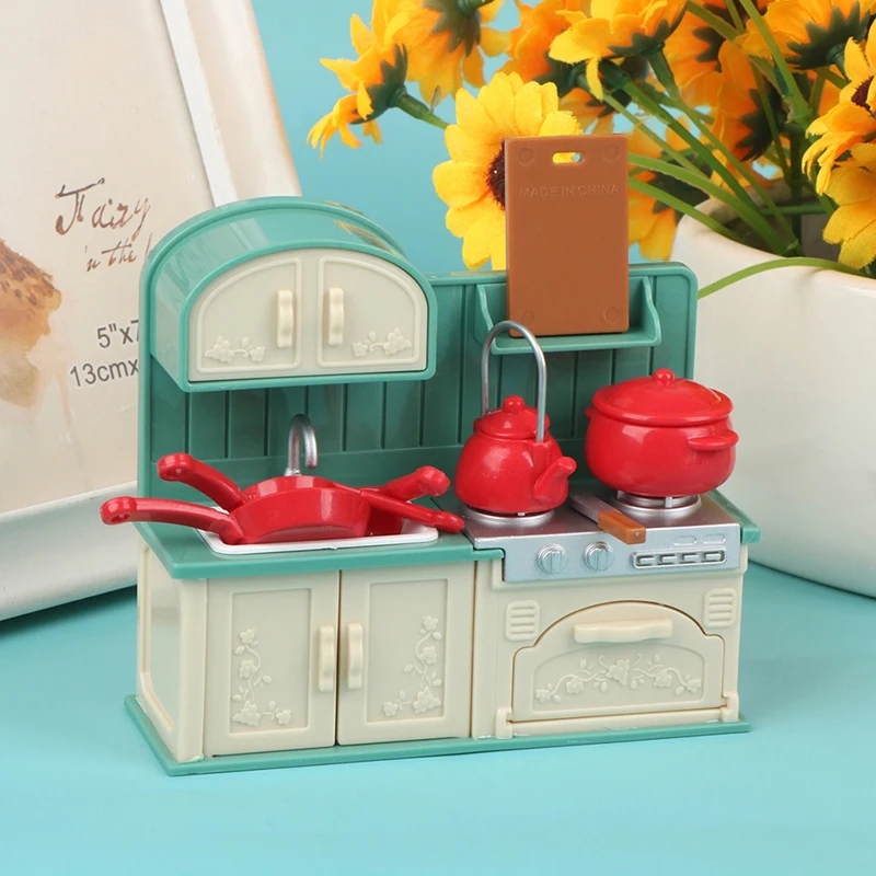 

1Set 1:12 Dollhouse Mini Stove Shovel Pot Kettle Cooktop Cooking Utensils Kitchen Decor Toy