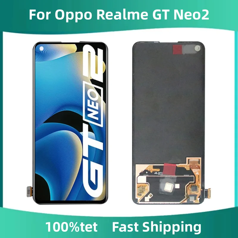 

6.62"Original For Oppo Realme GT Neo2 RMX3370 LCD Display Screen+Touch Digitizer For Realme GT Neo 2 LCD Display Replacement