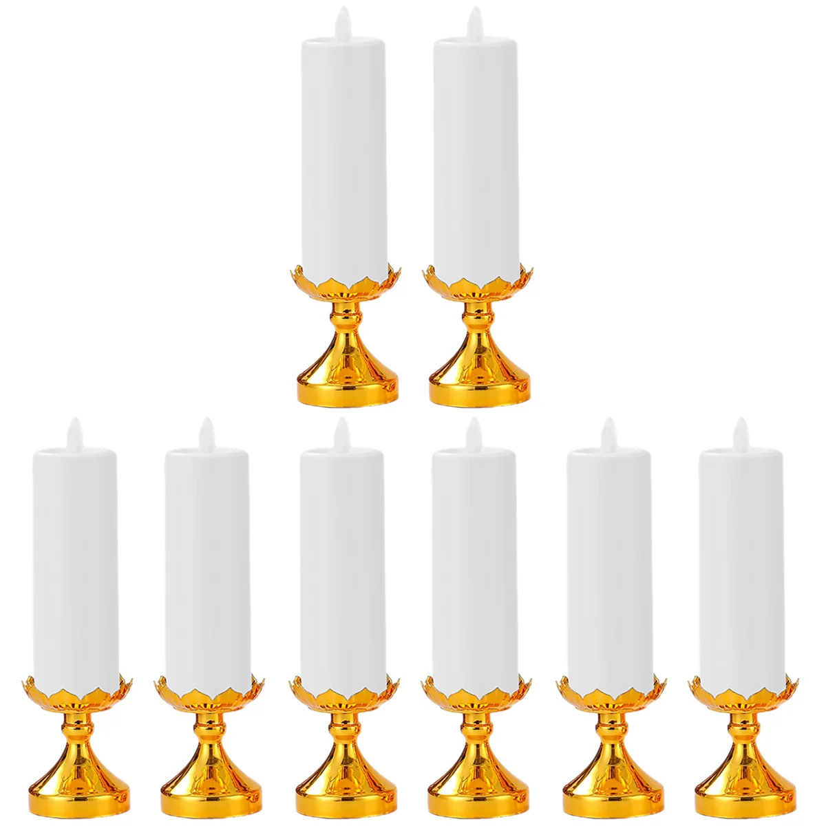 

4 Pairs Lifelike Flame Candles Flickering Candles Taper Candles for Wedding Decor