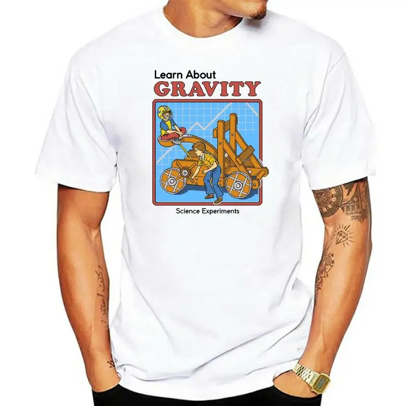 

Новая летняя мужская повседневная футболка с принтом, модная повседневная футболка с принтом о гравитации, с круглым вырезом и рукавами