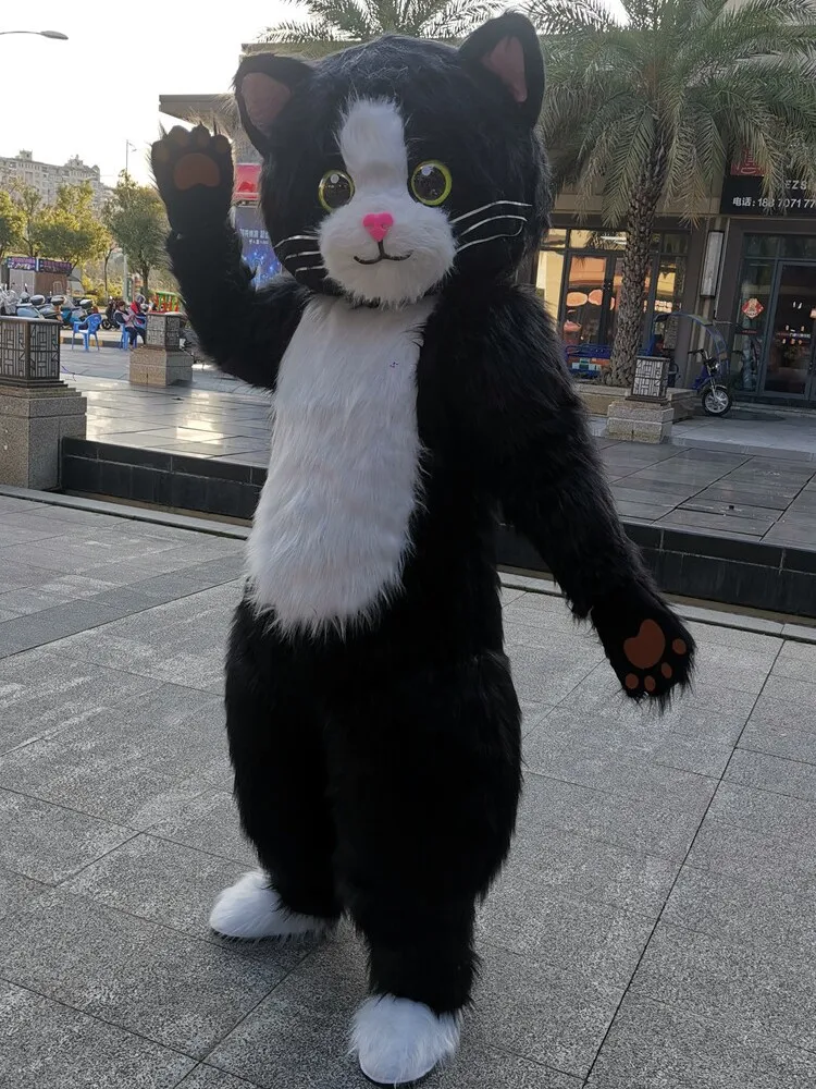 Меховой костюм надувной куклы с милым котом собака хаски прогулочная одежда для