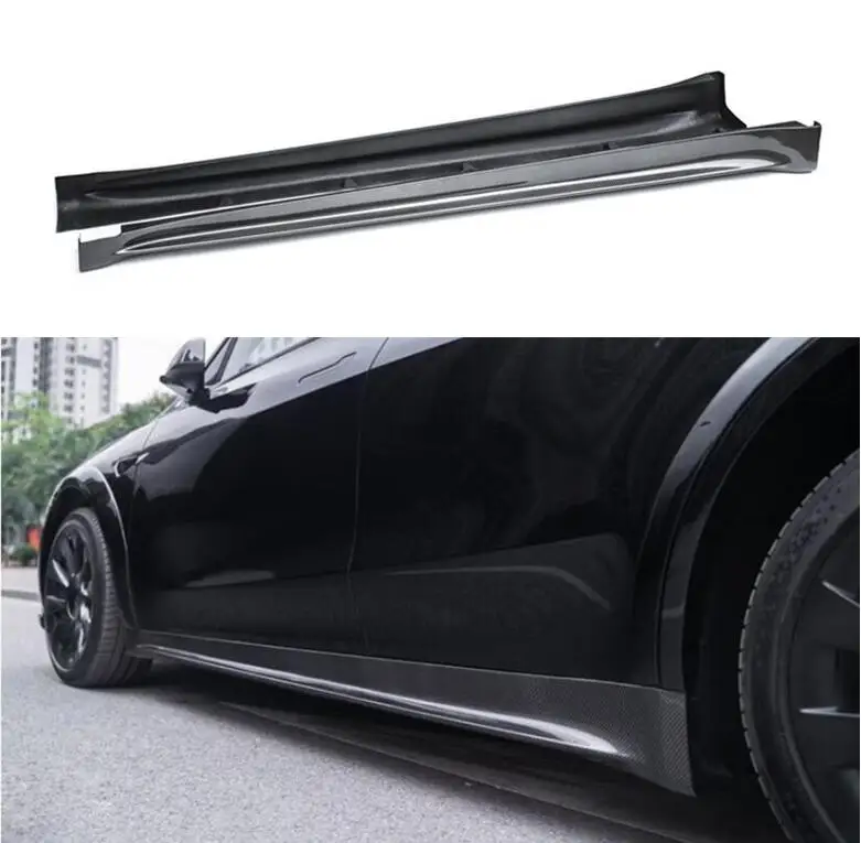 

Body Skirts For Tesla MODEL Y 2021 2022 2023 Side Panels Body Skirts Kit lip Cover Carbon Fiber