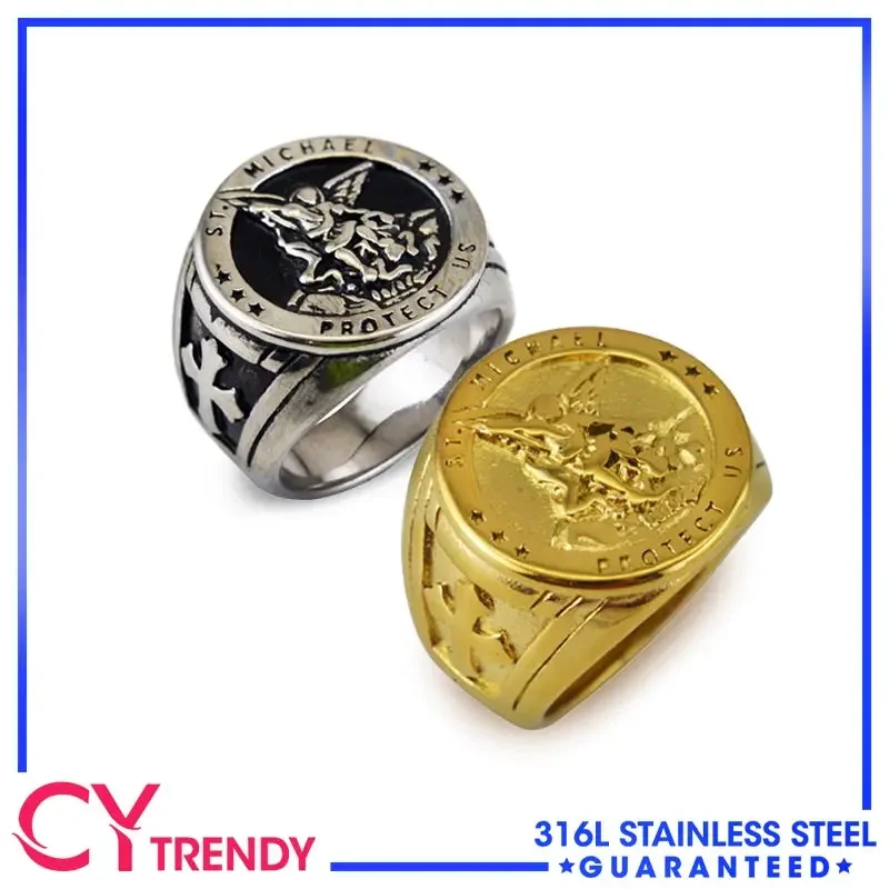 Европейские и американские мужские популярные модные кольца В рыцарском стиле