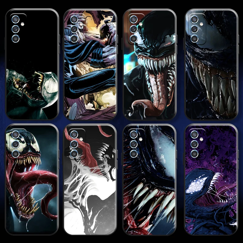 

Kulomi Venom For Samsung A20 A21 A22 4G 5G Phone Case Coque Carcasa Liquid Silicon Soft Black Funda
