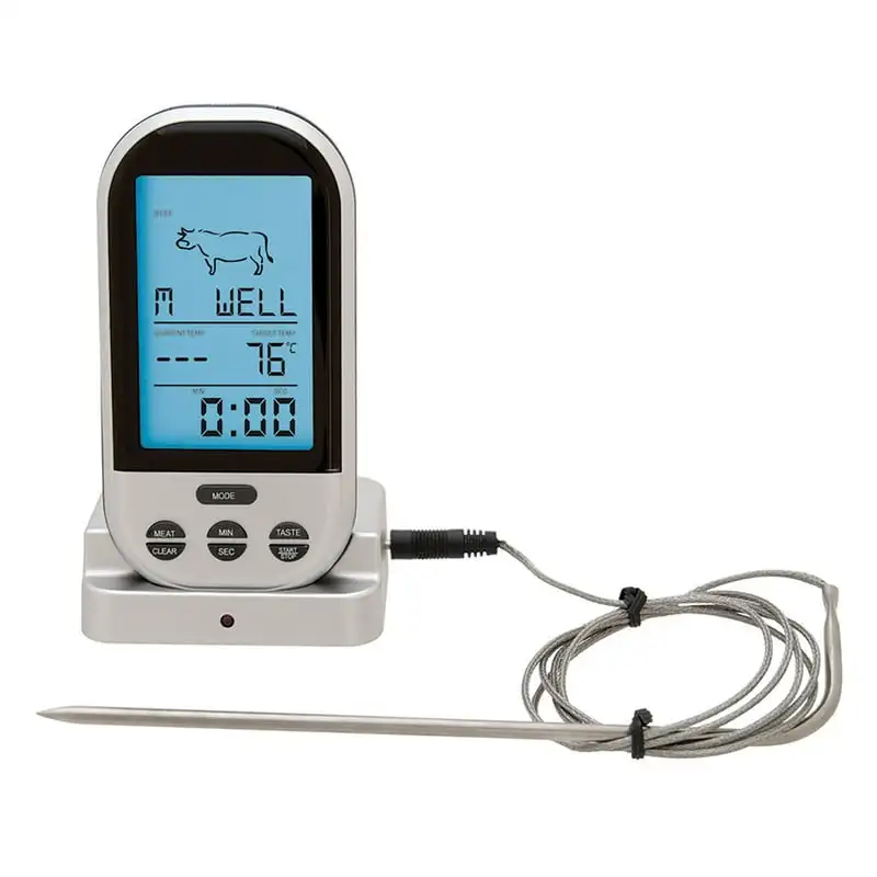 

Wireless Meat Thermometer Medidor de temperatura digital Temperature probe Temperatuur meter digitaal Alarm clocks Termometrs di