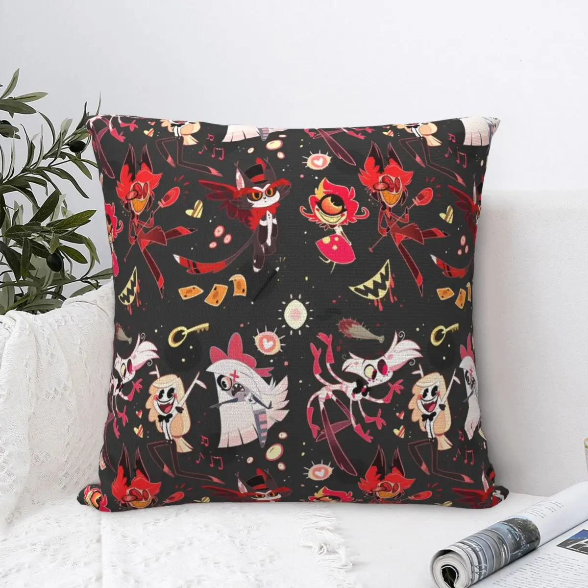 Черная комедия H-HazbinHotels наволочка с персонажами полиэстер чехол для подушки